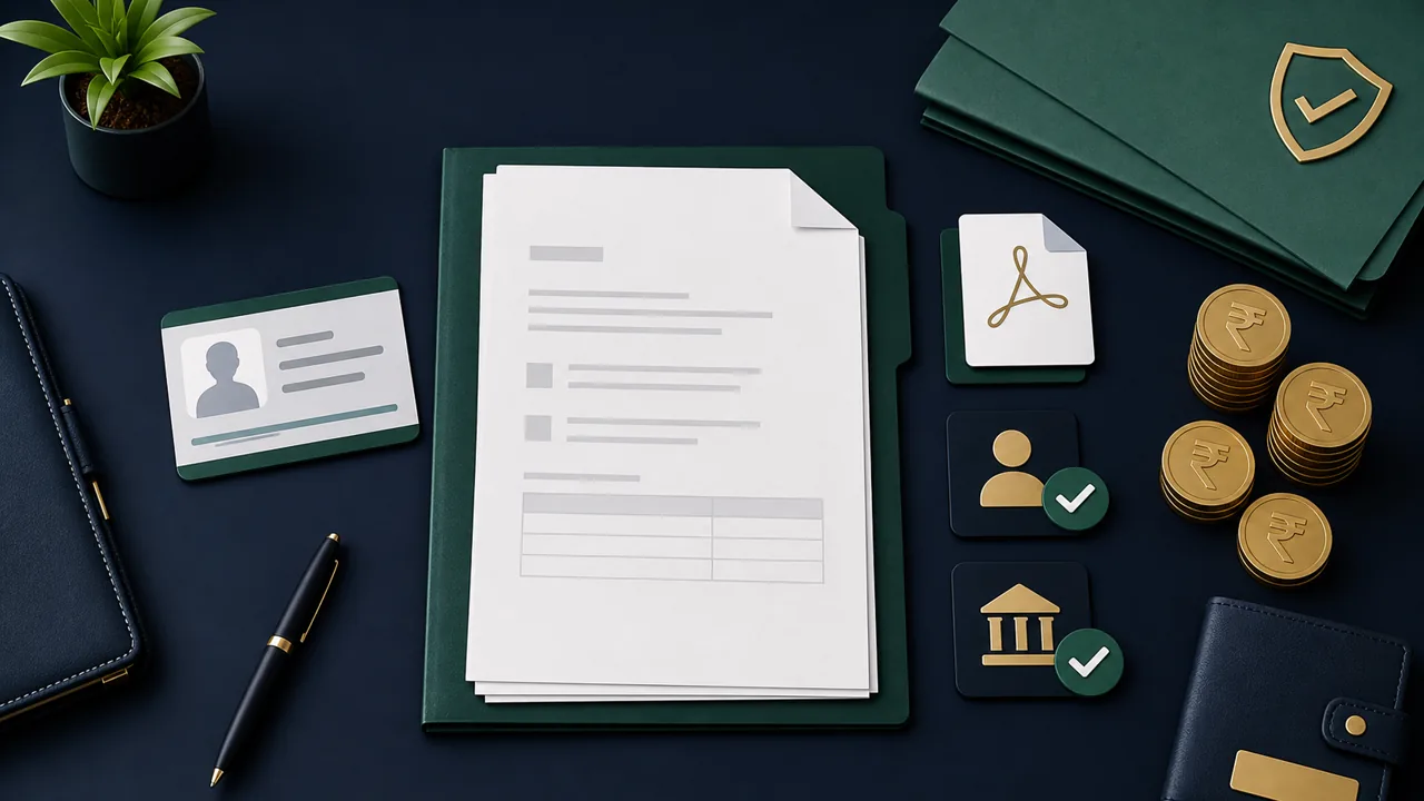 Document and payment style icons for Sikkim Lottery claim preparation